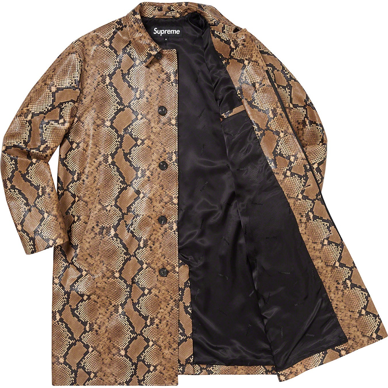Leather Snake Trench Coat view 3